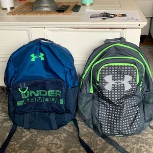 Bundle- 2 under Armour backpacks- blue/green